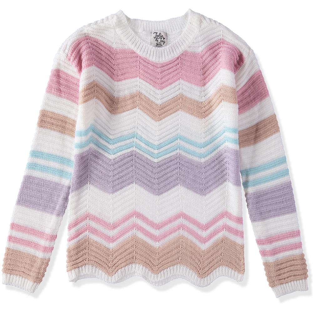 Jolie & Joy Girls 7-16 Long Sleeve Chevron Sweater