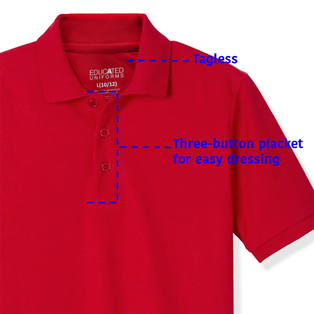 Educated Uniforms Boys 2T-4T Short Sleeve Pique Polo Shirt