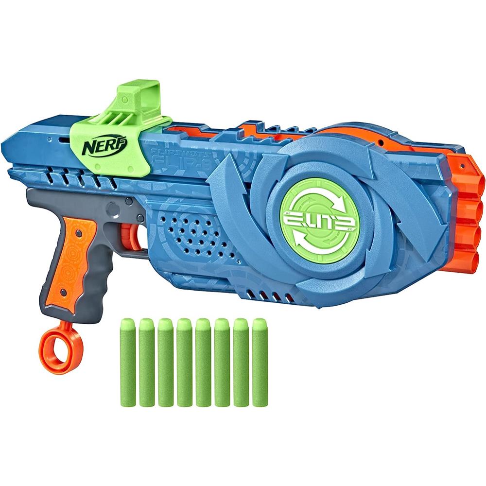 NERF Elite 2.0 Flipshots Flip-8 Blaster, Rotating Dart Barrels, 8-Dart Capacity