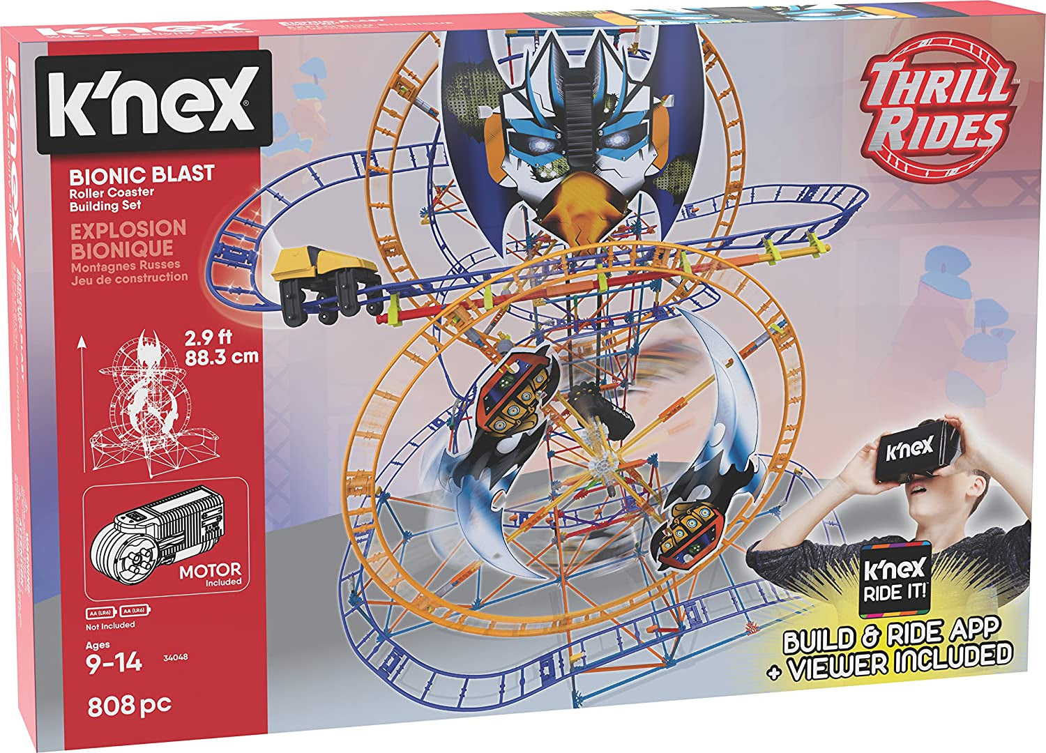 KNEX Thrill Rides – Bionic Blast Roller Coaster Building Set