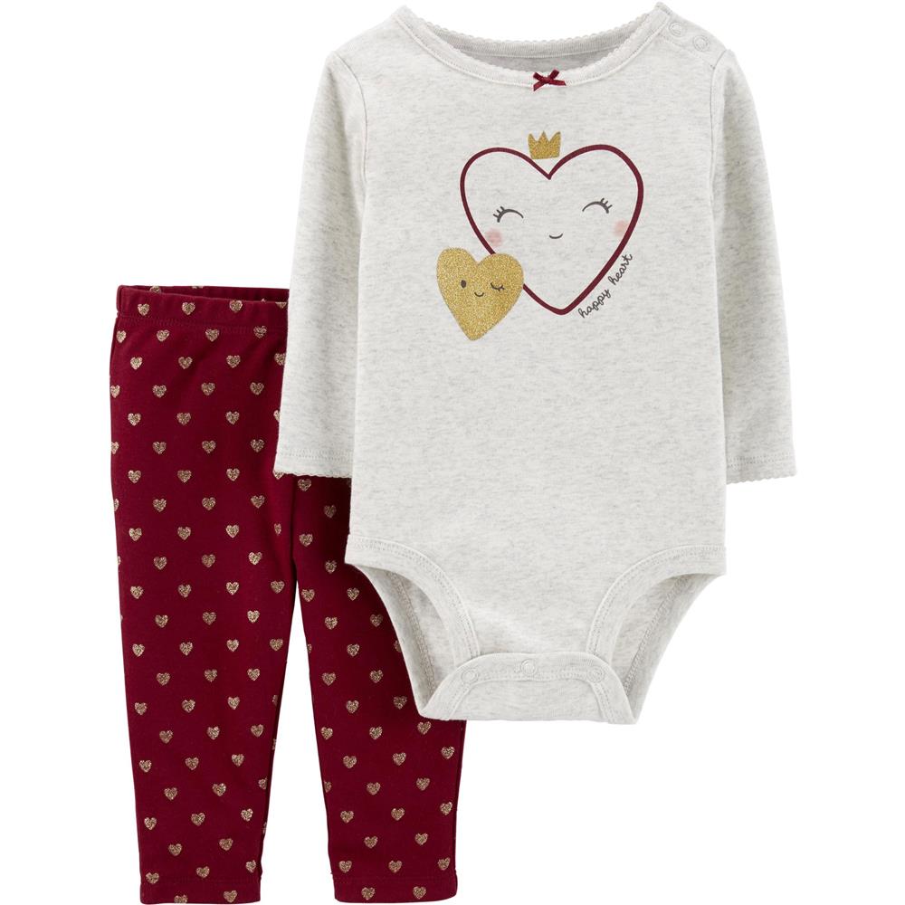 Carters Girls 0-24 Months Heart Bodysuit Pant Set