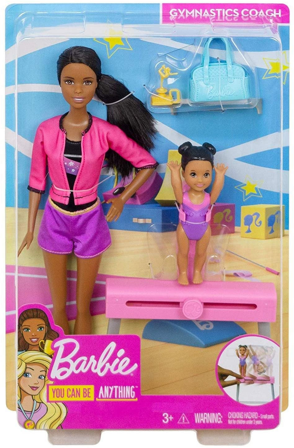 Barbie Gymnastics Coach Dolls & Playset