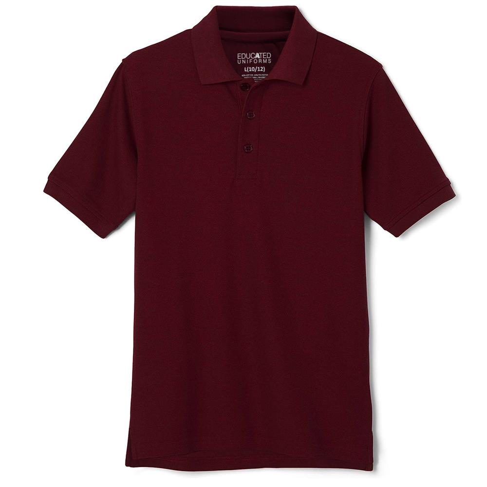 Educated Uniforms Boys 4-20 Short Sleeve Pique Polo Shirt