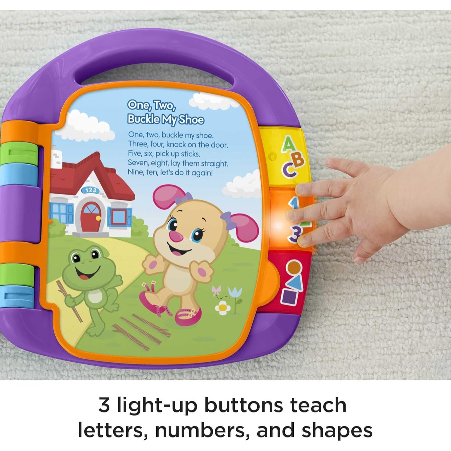 Fisher-Price Baby Learning Toy Laugh & Learn Storybook Rhymes Musical Book with Lights & Sounds