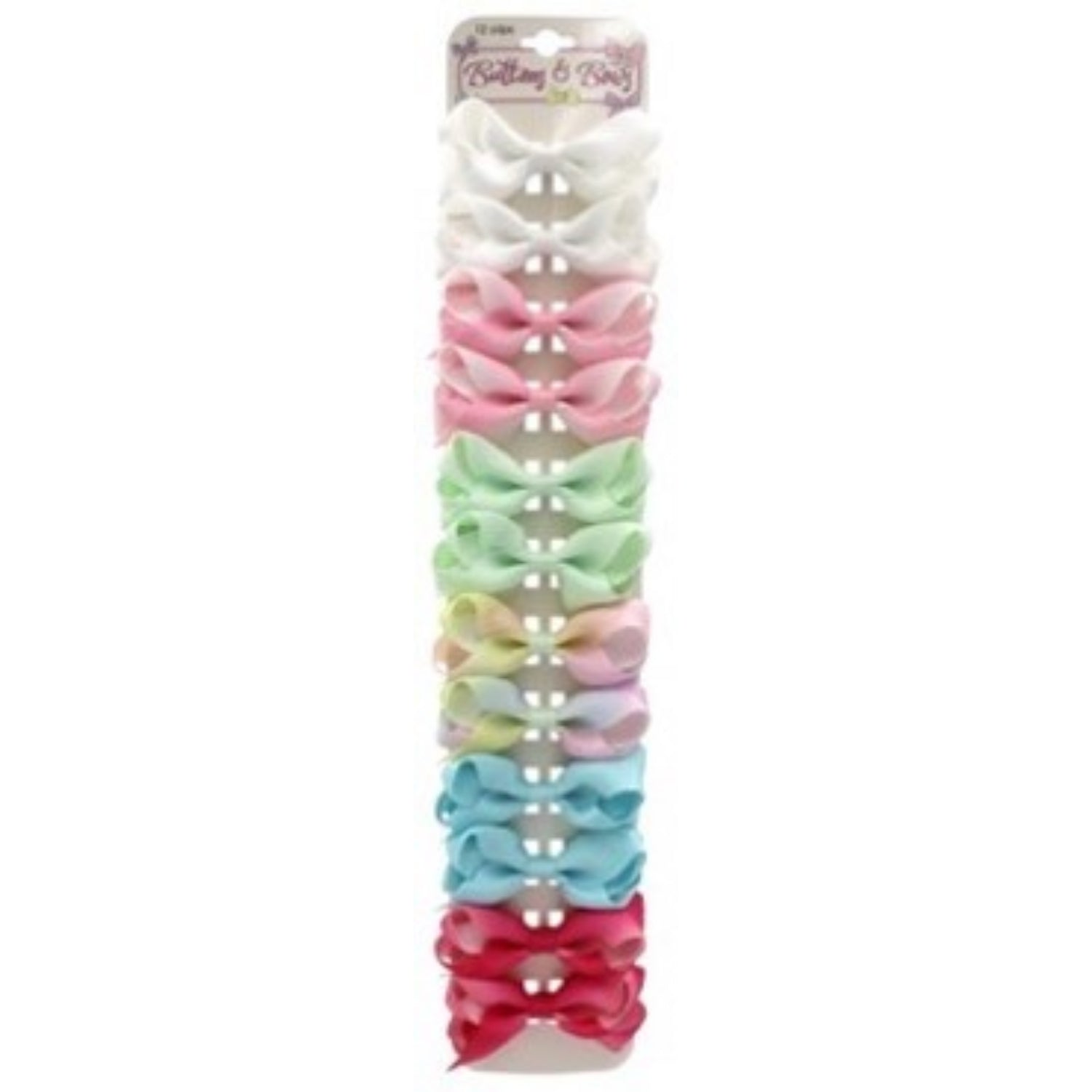 Buttons & Bows Girls 12 Pack Fashion Bow Snap Clip Closure