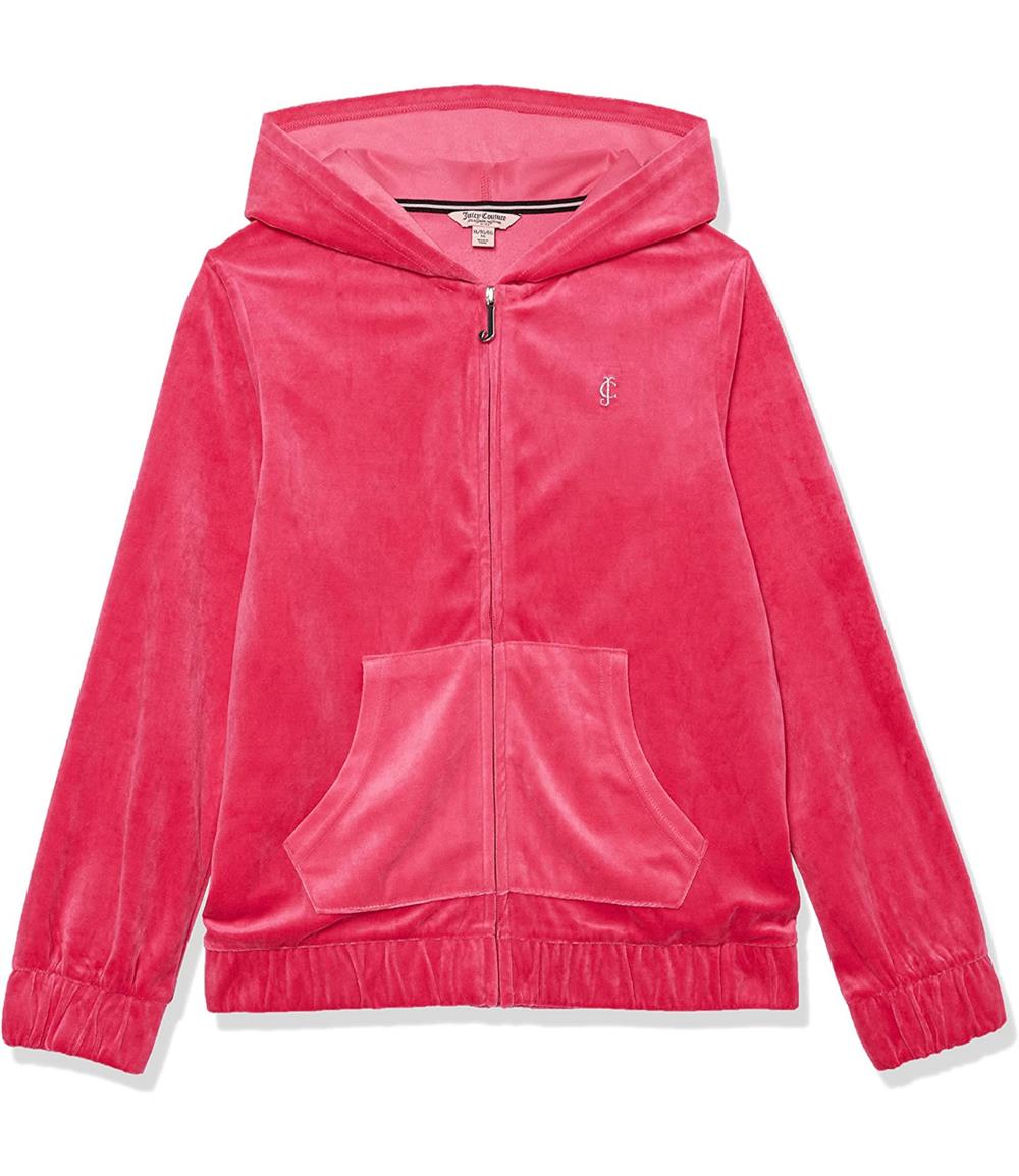 Juicy Couture Girls 7-16 Plush Velour Hoodie Sweatshirt