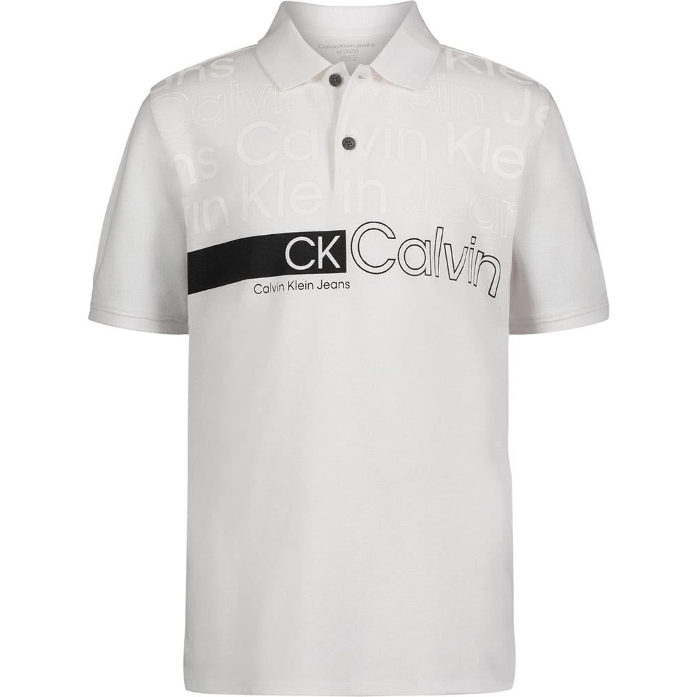 Calvin Klein Boys 8-20 Short Sleeve Pique Graphic Polo