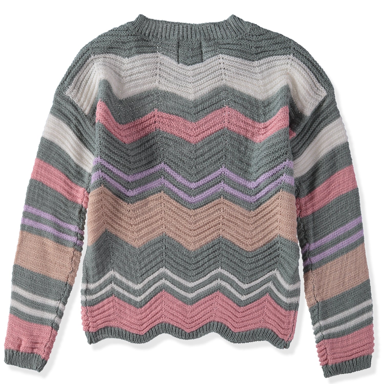 Jolie & Joy Girls 7-16 Long Sleeve Chevron Sweater