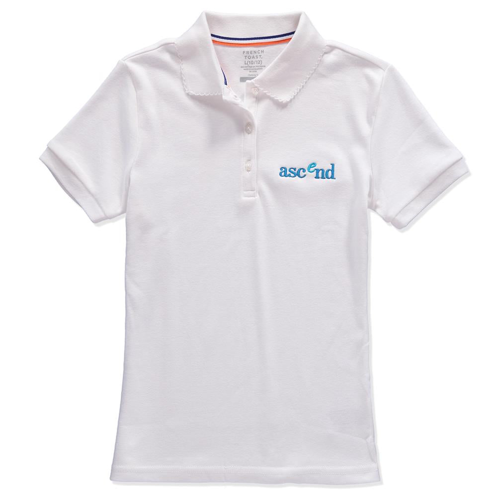 French Toast Girls 7-20 Ascend Short Sleeve Interlock Polo with Picot Collar