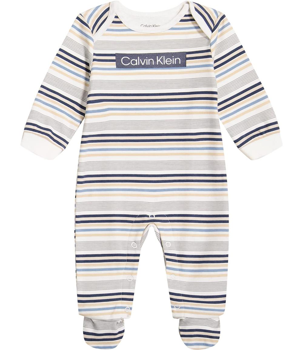 Calvin Klein Boys 0-9 Months Long Sleeve Stripe Sleep and Play