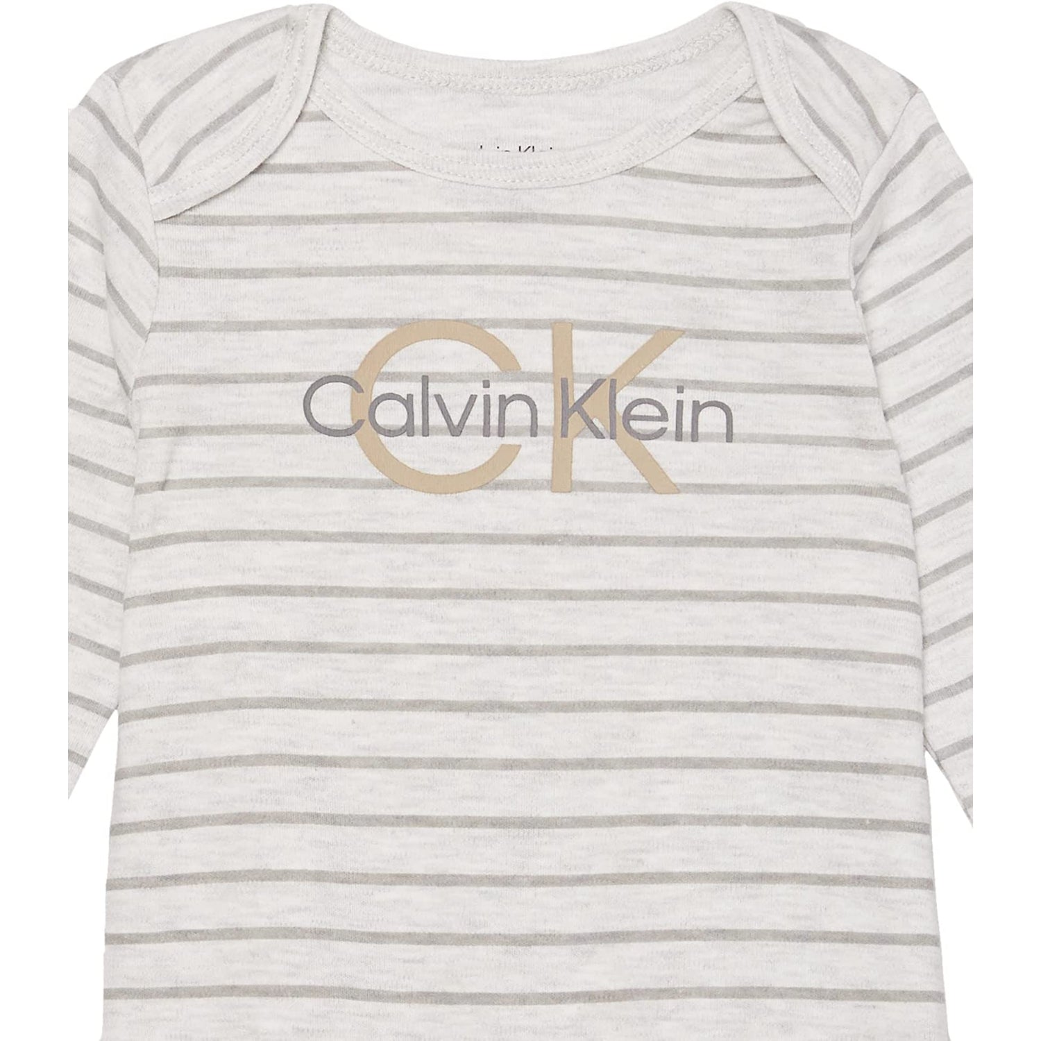 Calvin Klein Boys 0-9 Months Stripe Footed Sleep and Play Coverall