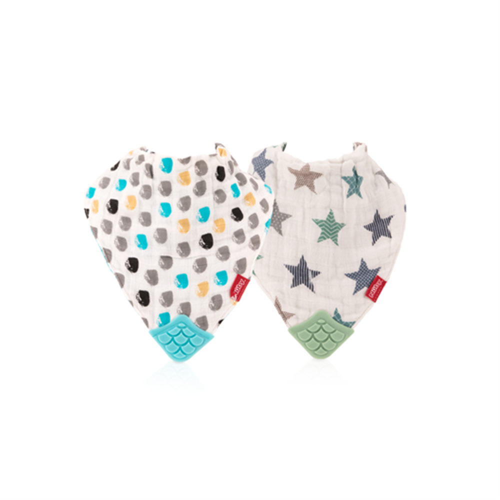 Nuby 2 Pack Cotton Muslin Teething Bib