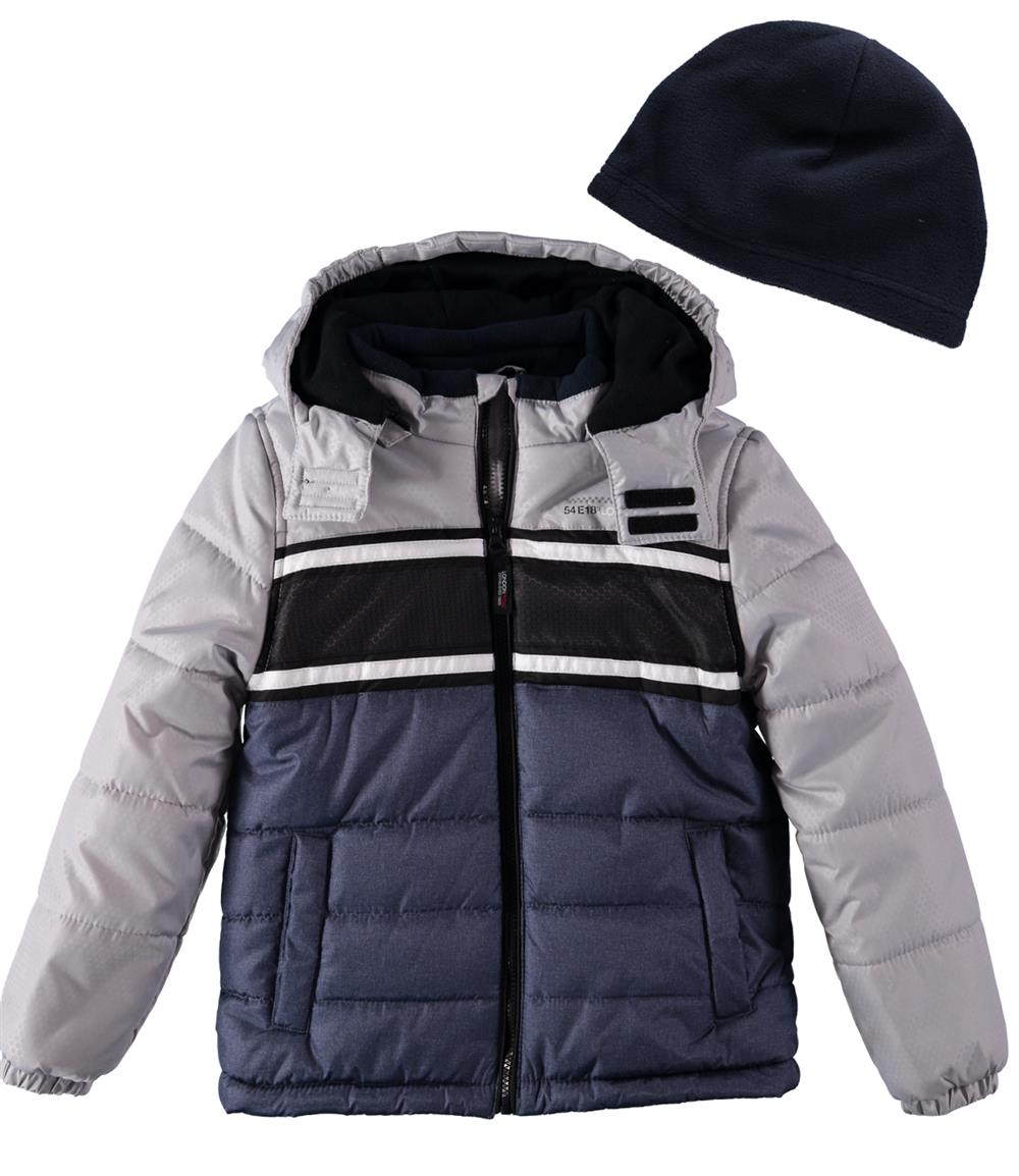 London Fog Boys 8-20 Weather Resistant Puffer Jacket with Hat