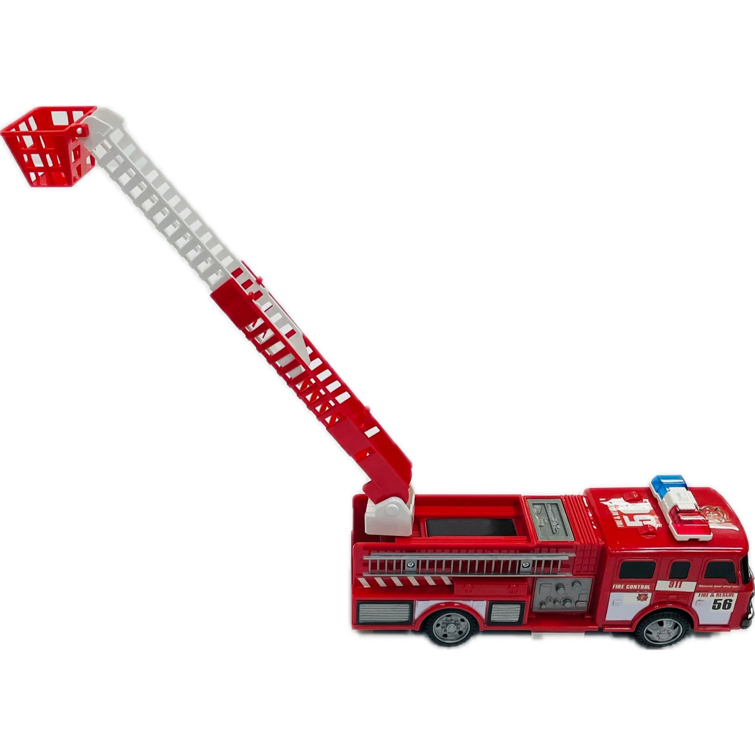 Mega Machines Fire Rescue Truck Engine 56 with Sirens & Flashing Lights - Battery Operated Bump & Go