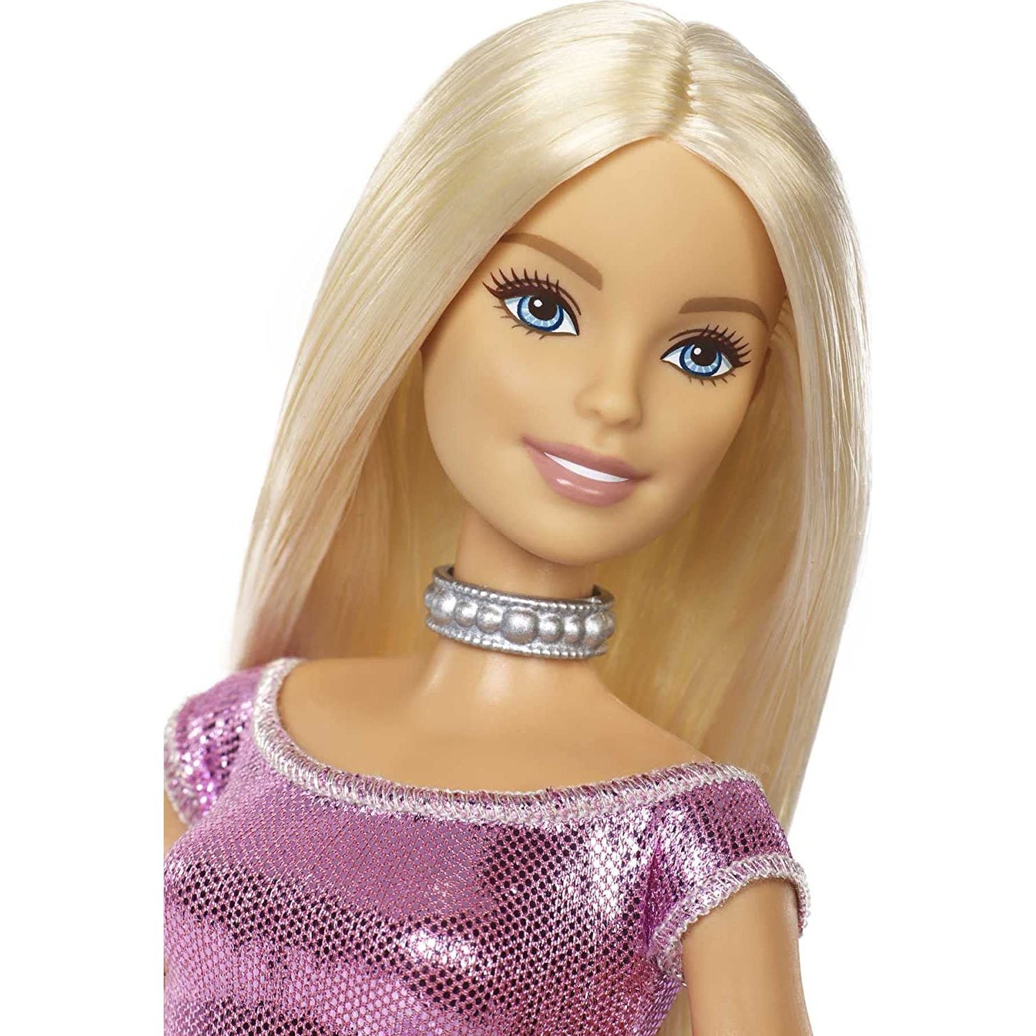 Mattel Barbie Happy Birthday Doll with Blonde Hair and Blue Eyes, Pink Glitter Party Dress