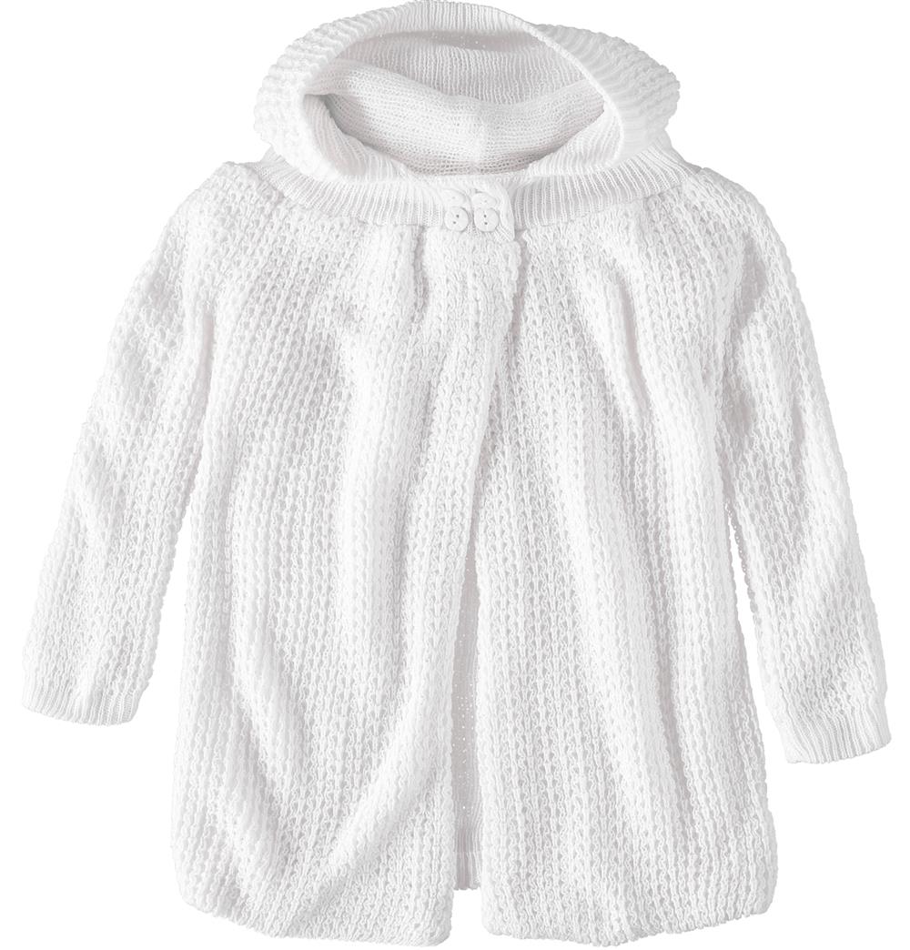 Baby Dove Cable Knit Sweater Coat - White