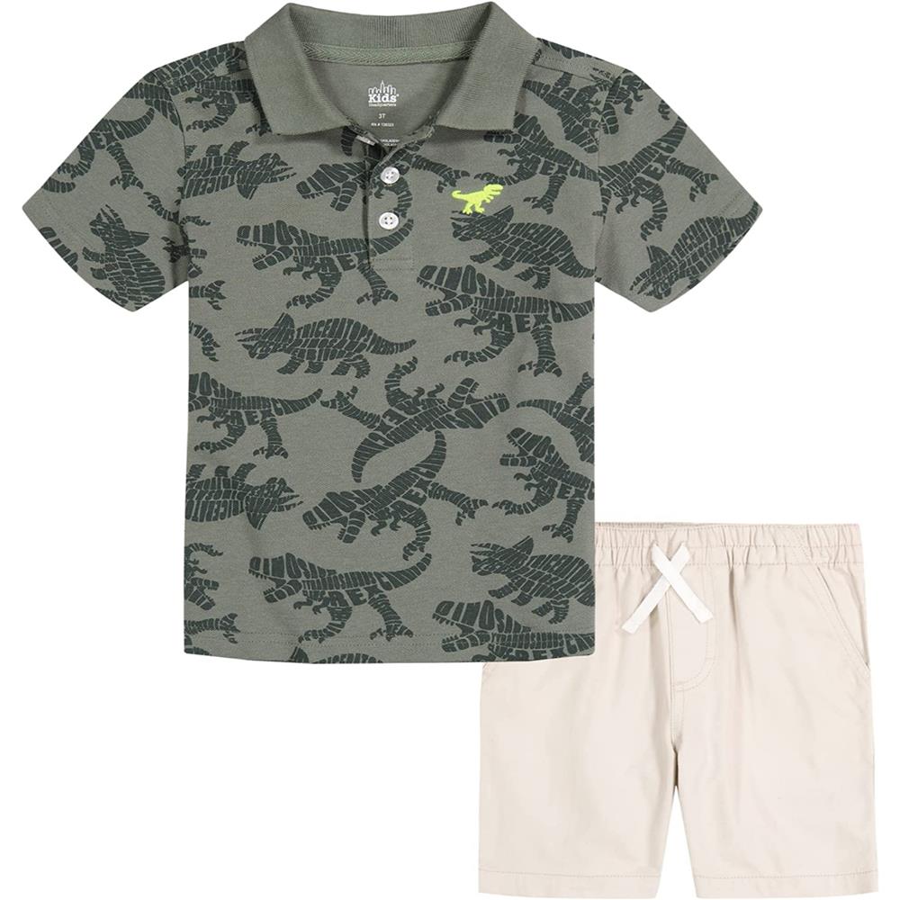 Kids Headquarters Boys 2 Pieces Polo Short Set