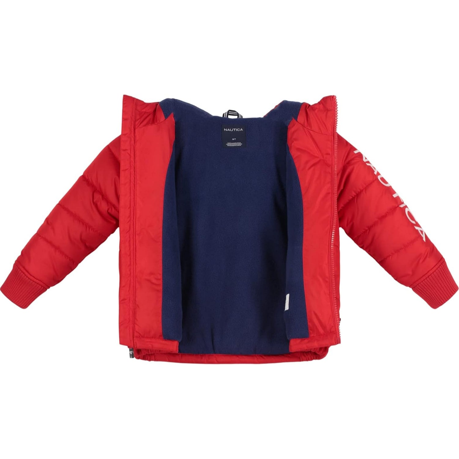 Nautica Boys 4-7 Sail Hooded Bubble Jacket with Polar Fleece Lining