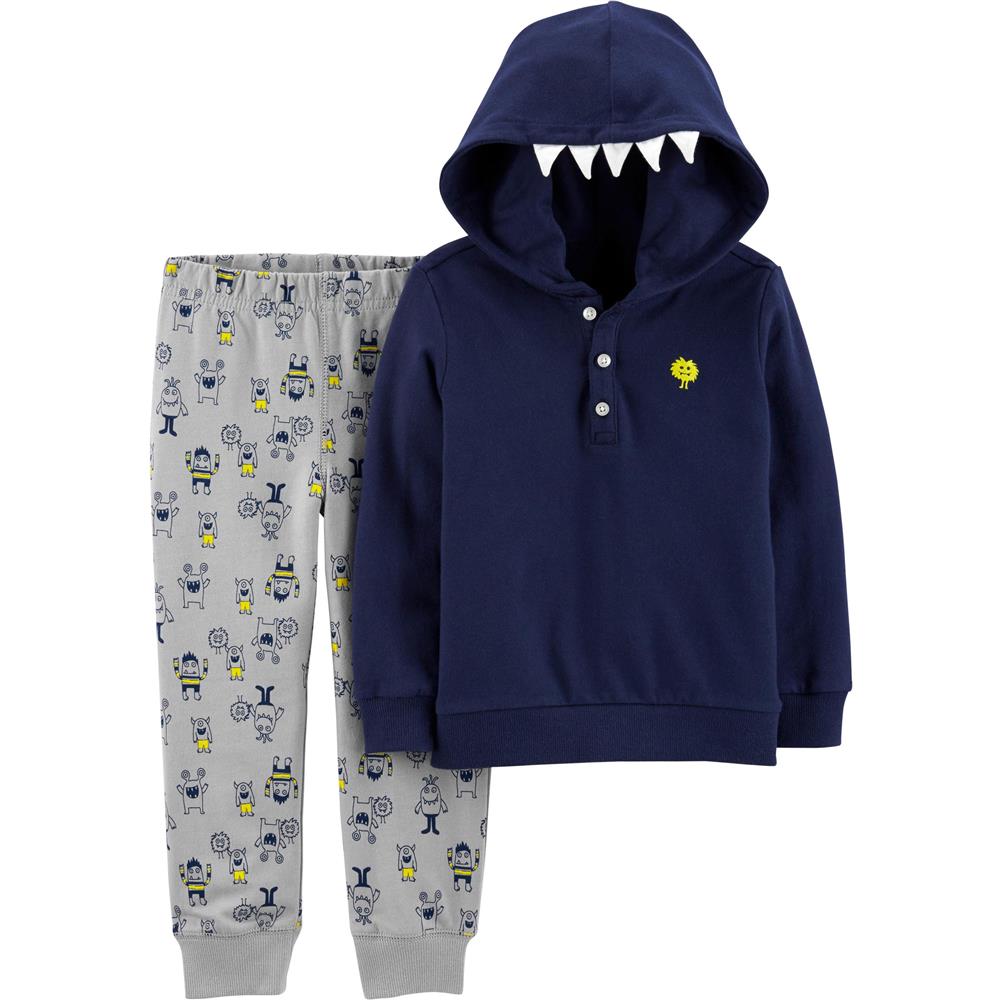 Carters Boys 0-24 Months Monster Hooded Jogger Set