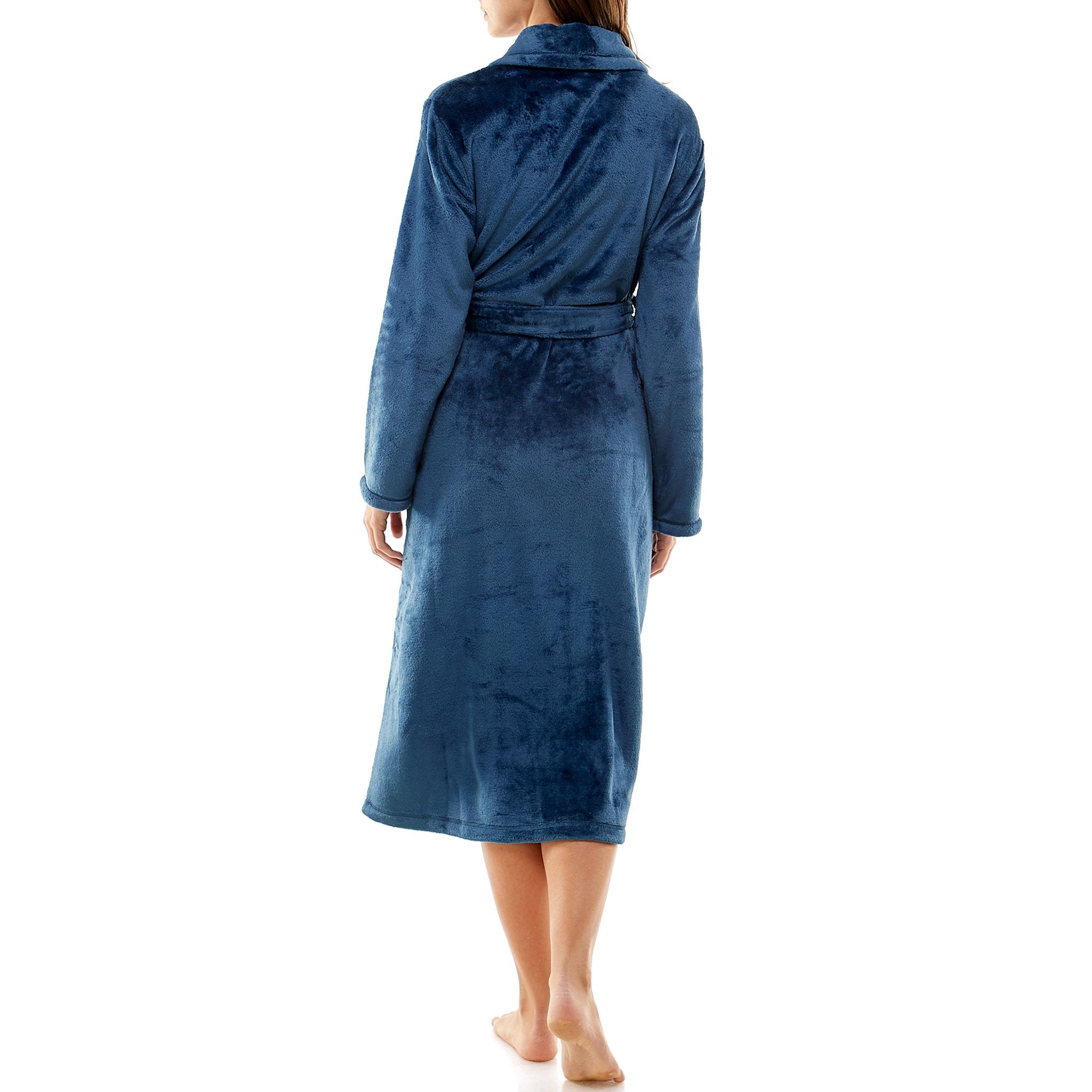 Jaclyn Intimates Womens Long Sleeve Ankle Length Shawl Collar Belted Robe