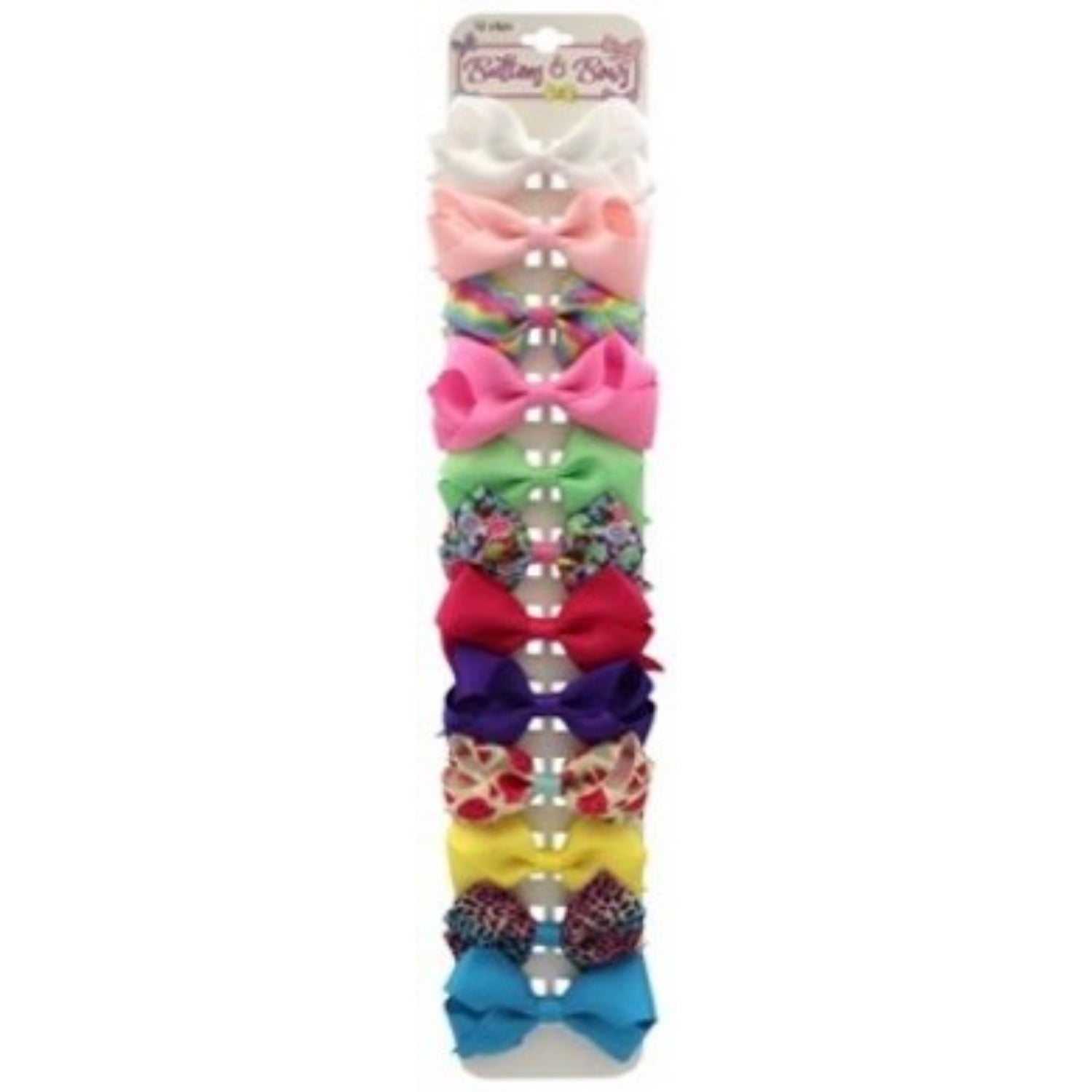 Buttons & Bows Girls 12 Pack Fashion Bow Snap Clip Closure