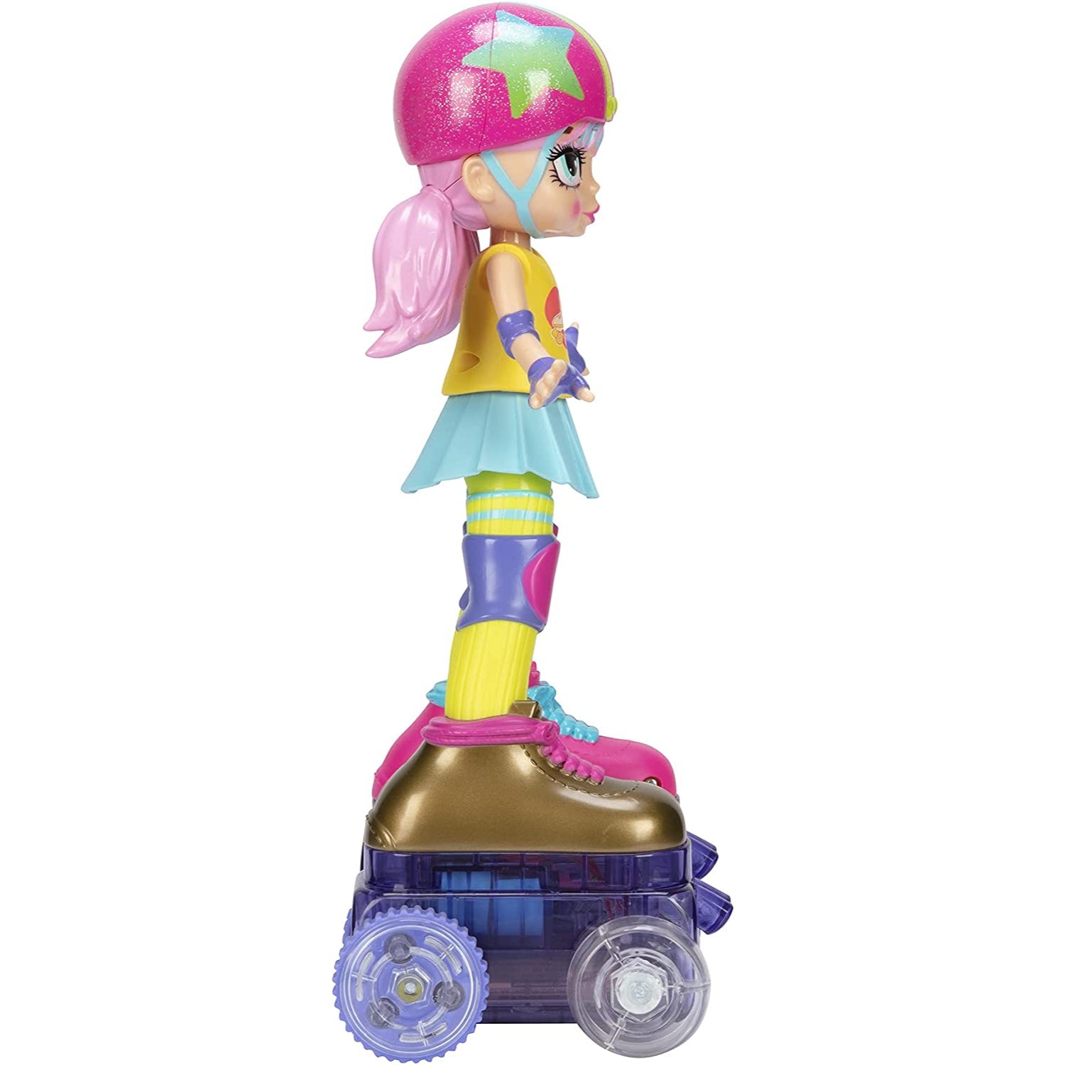 Rock N Rollerskate Doll Rainbow Riley Light Up Remote Control Rollerskating Doll