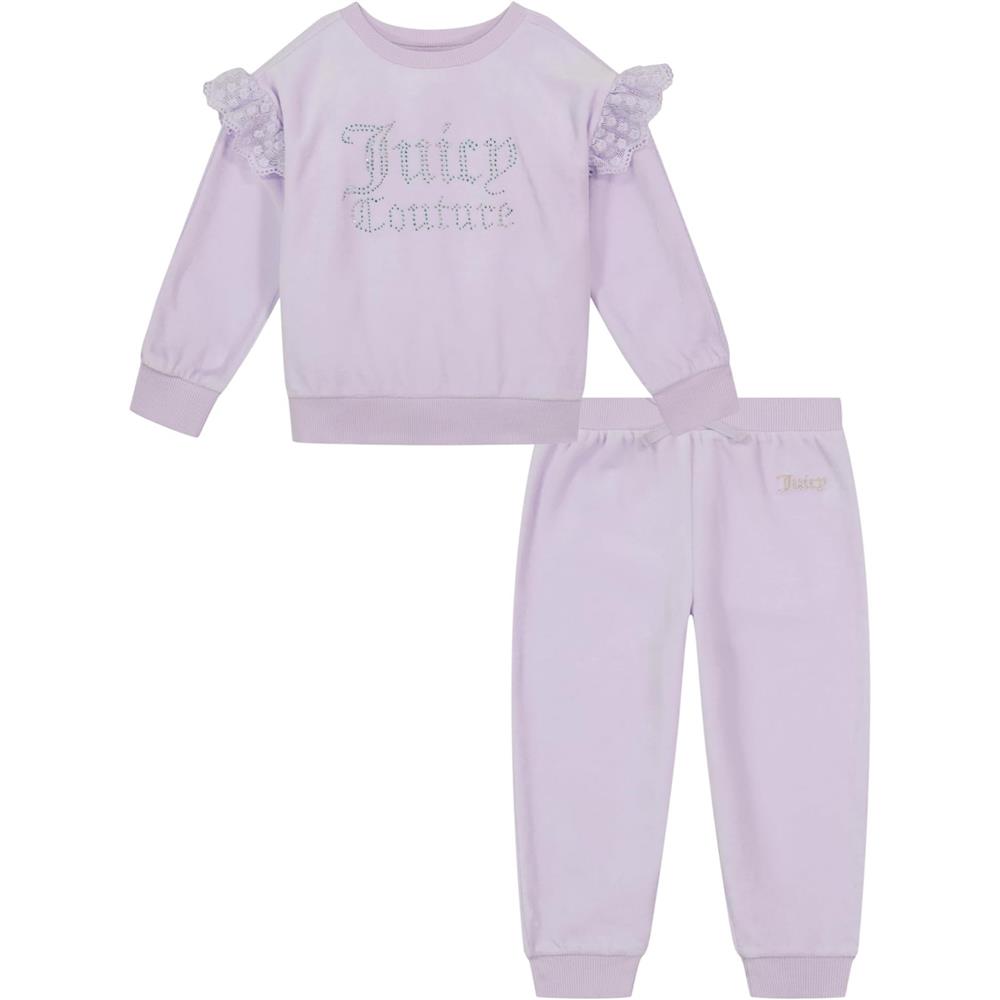 Juicy Couture Girls 7-16 Velour Ruffle 2-Piece Jogger Set