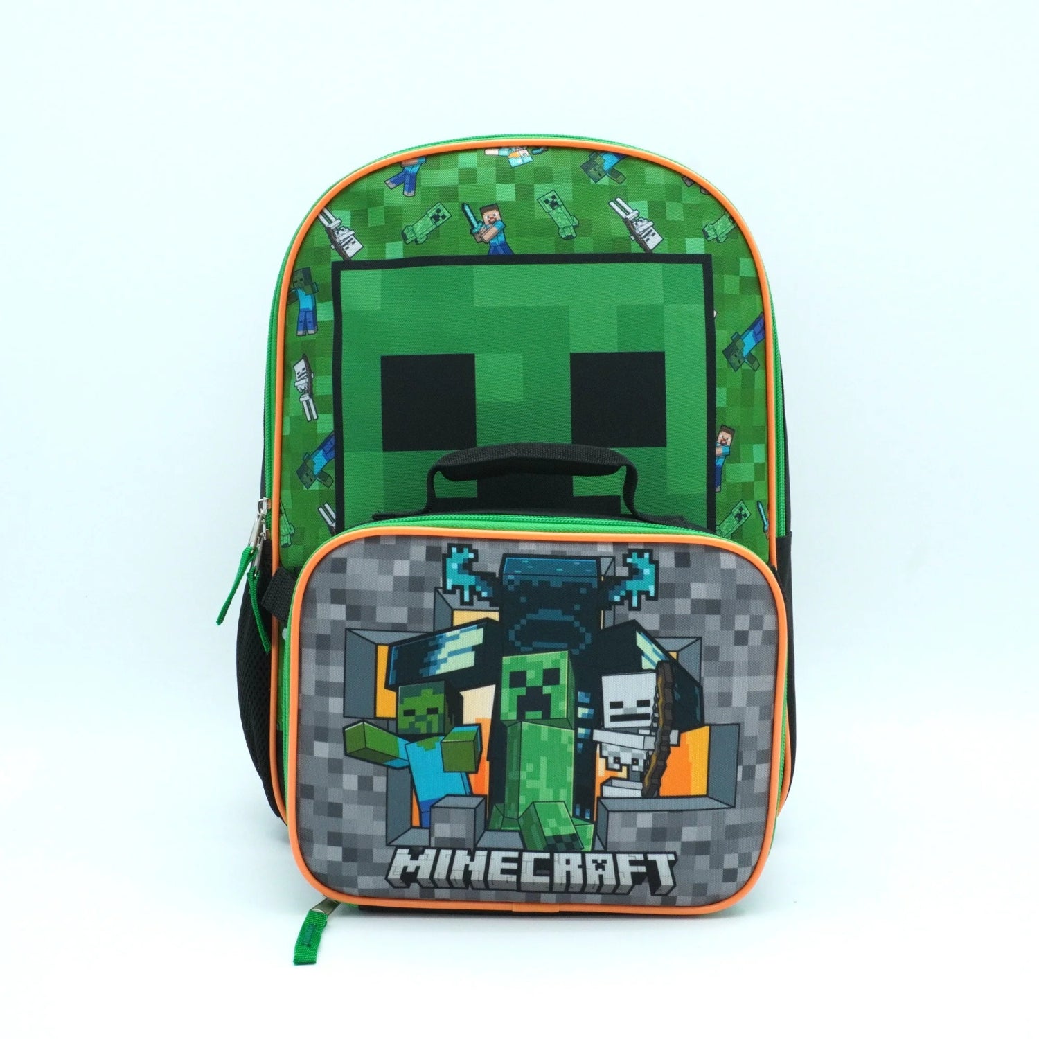 Bioworld Minecraft Creeper 16'' Backpack & Lunch bag Set