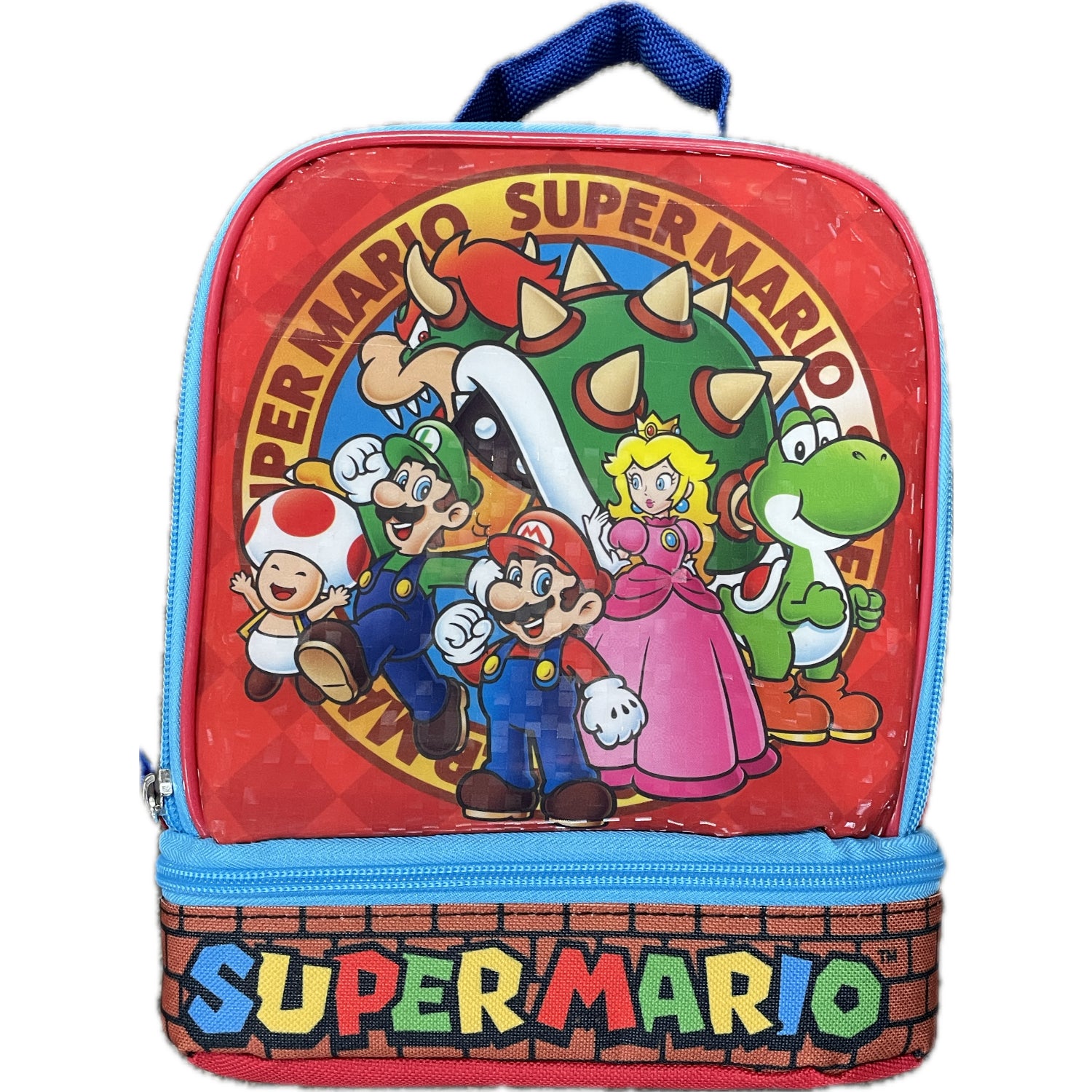 Bioworld Super Mario Bros. Square Double Compartment Insulated Lunch Box