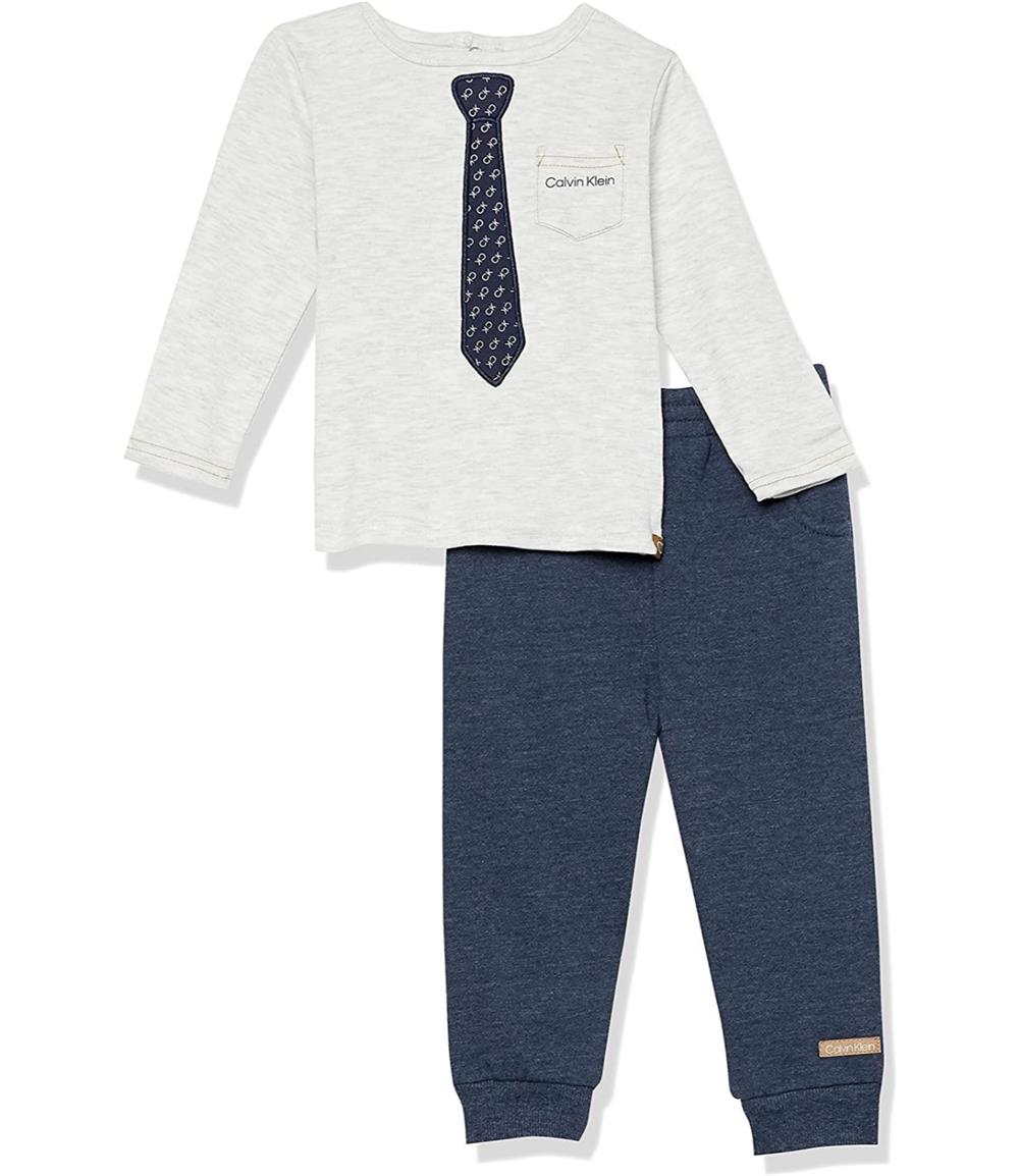 Calvin Klein Boys 0-9 Months 2-Piece Tie Pant Set