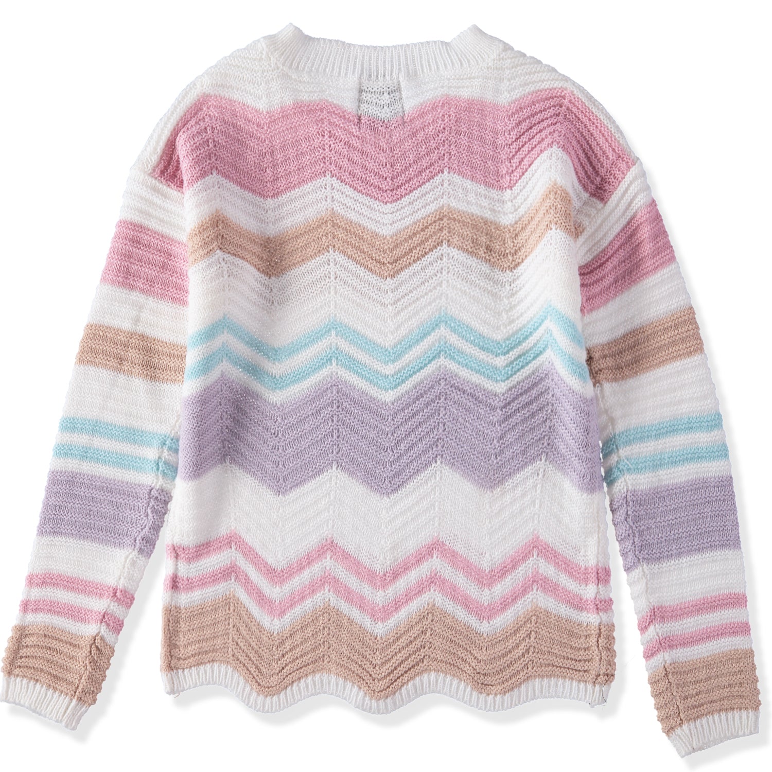 Jolie & Joy Girls 7-16 Long Sleeve Chevron Sweater