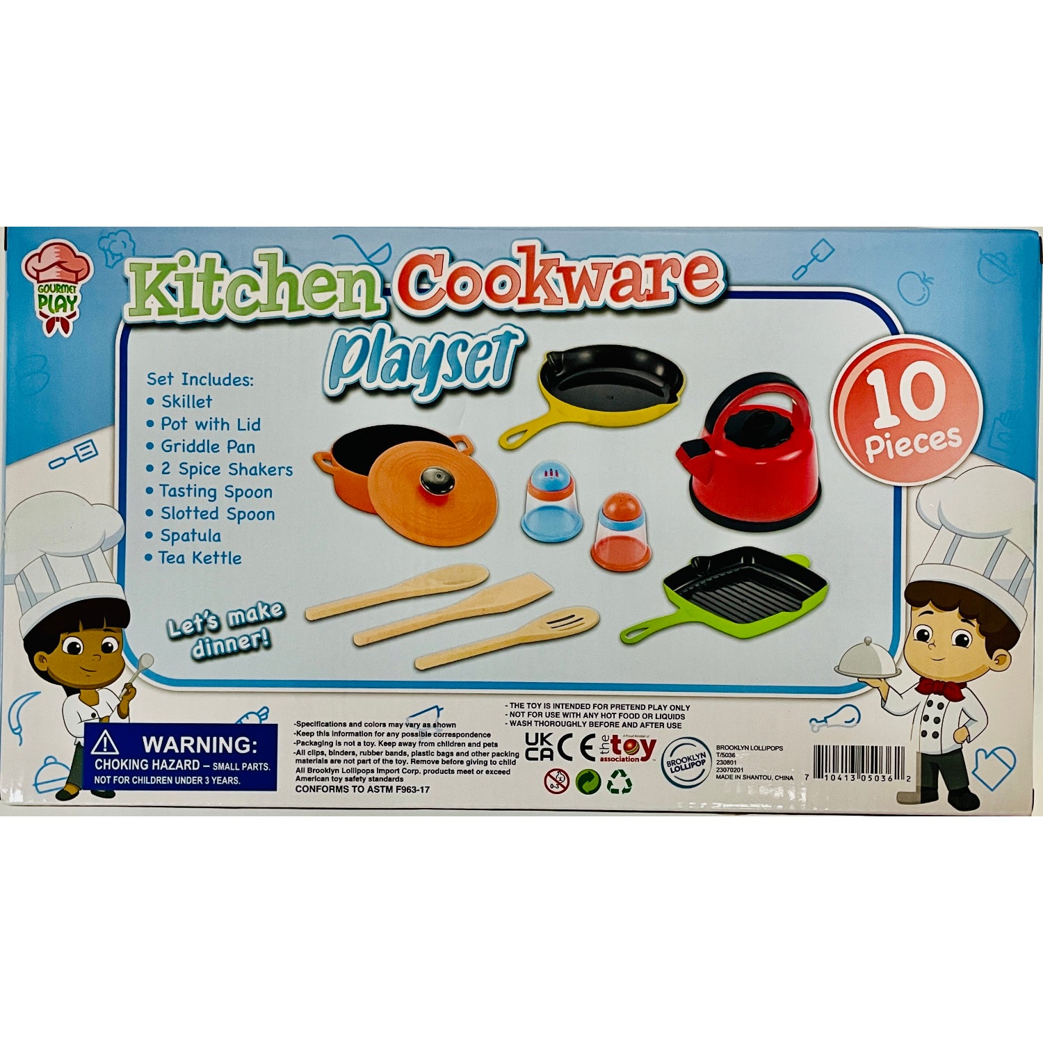 Gourmet Play Pretend Play 10pc Kitchen Cookware Playset