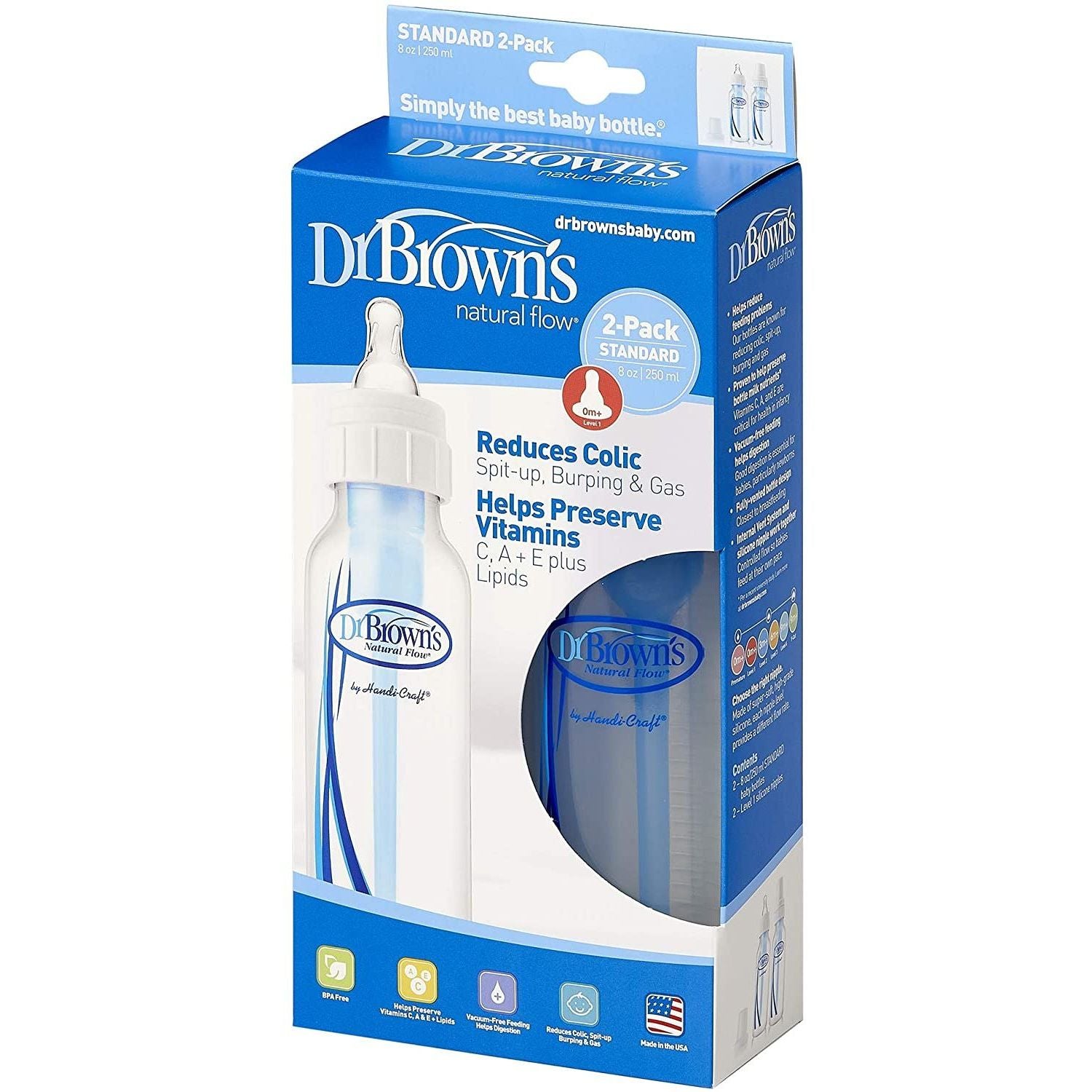 Dr. Browns 2 Pack Standard Bottle, 8oz