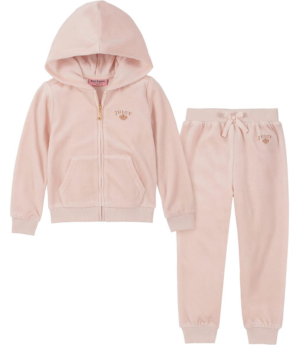 Juicy Couture Girls 12-24 Months Velour Zip Jogger Set