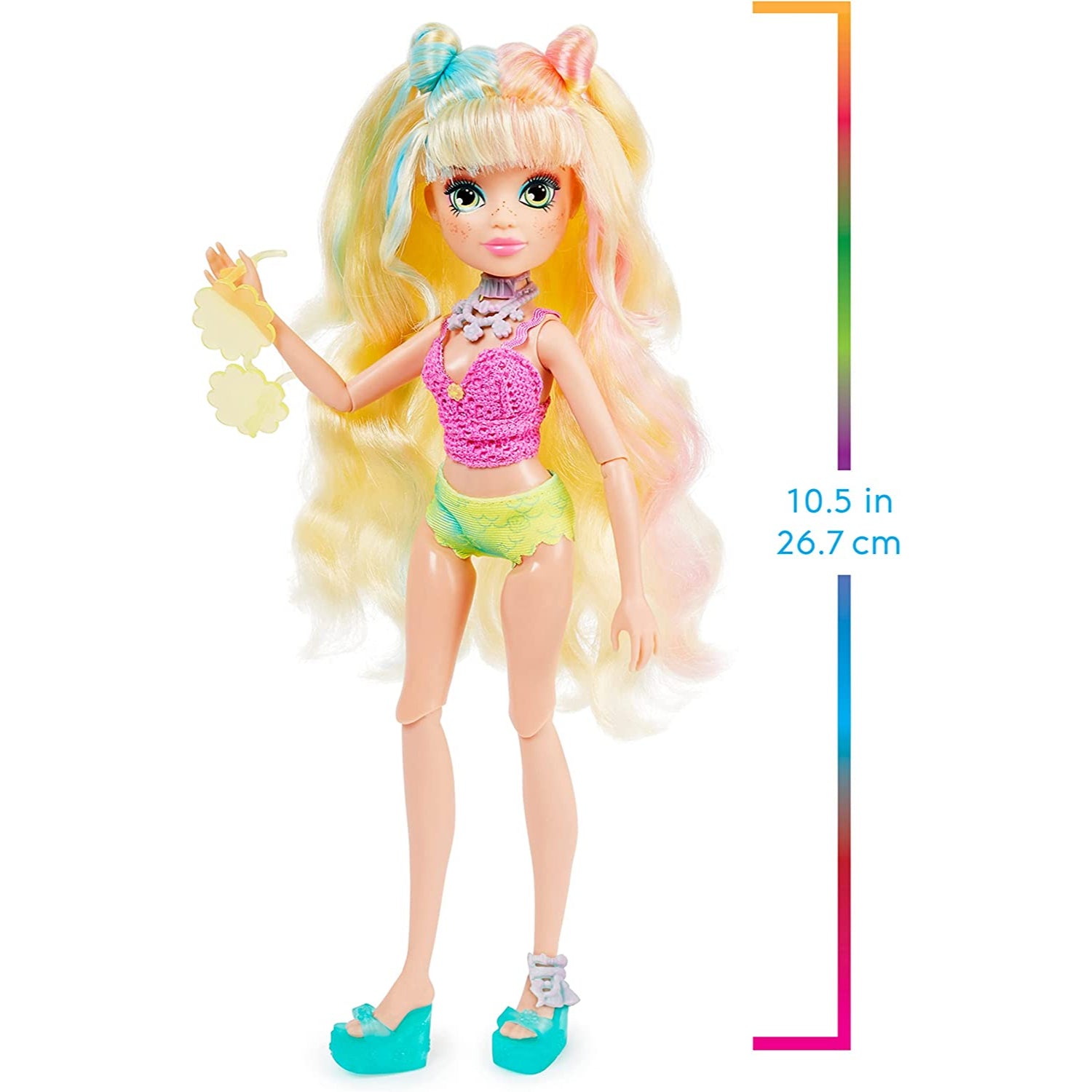 Spin Master MERMAID HIGH, Spring Break Finly Mermaid Doll & Accessories with Removable Tail