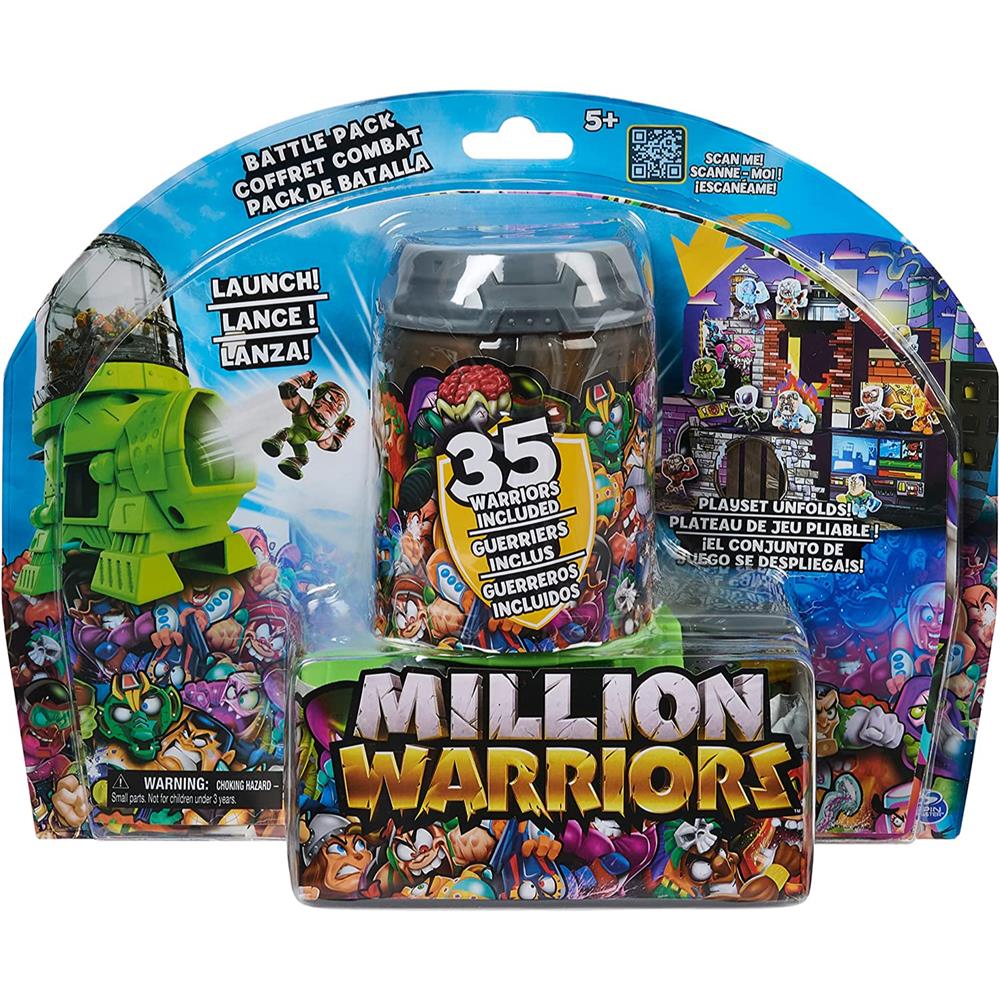 Million Warriors Battle Pack with 35 Collectible Figures, Launcher and Playset (Styles May Vary)