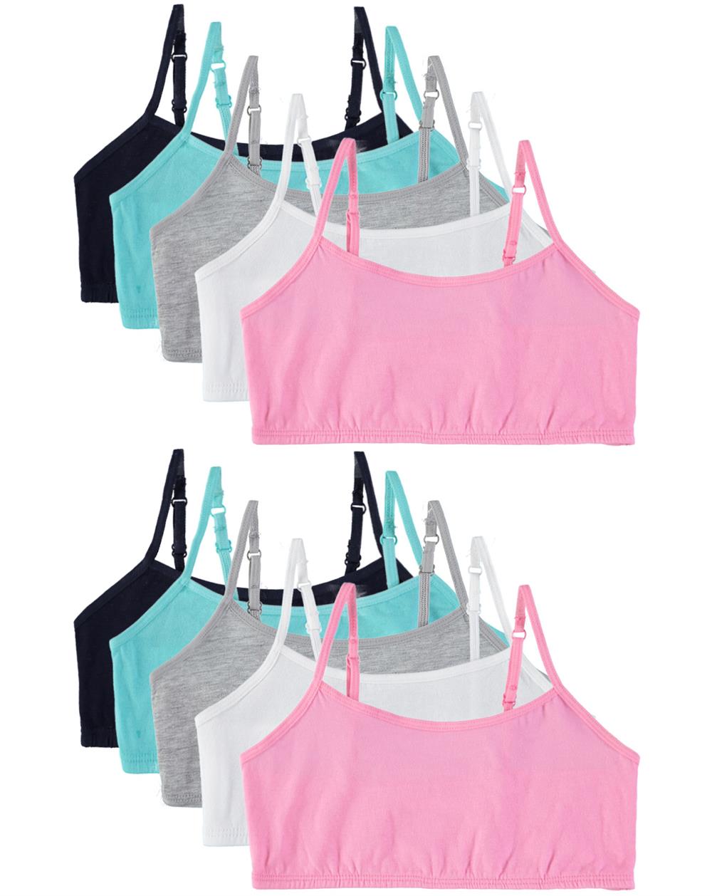 Cyndeelee Girls 7-14 Cotton 10-Pack Bra