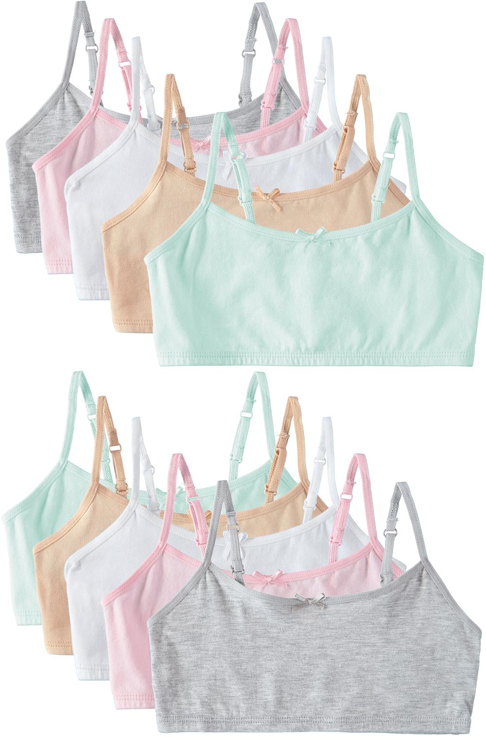 Cyndeelee Girls 7-14 Cotton 10-Pack Bra