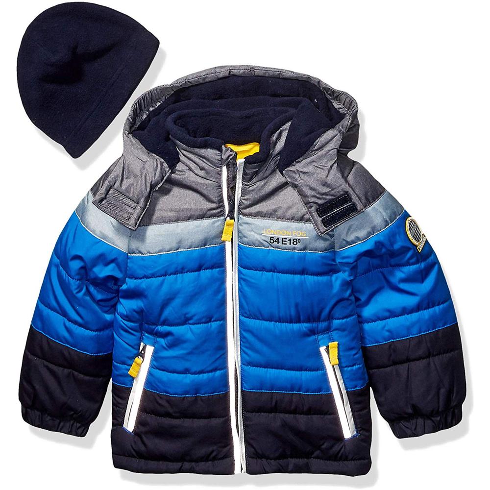 London Fog Boys Colorblock Puffer Jacket Hat