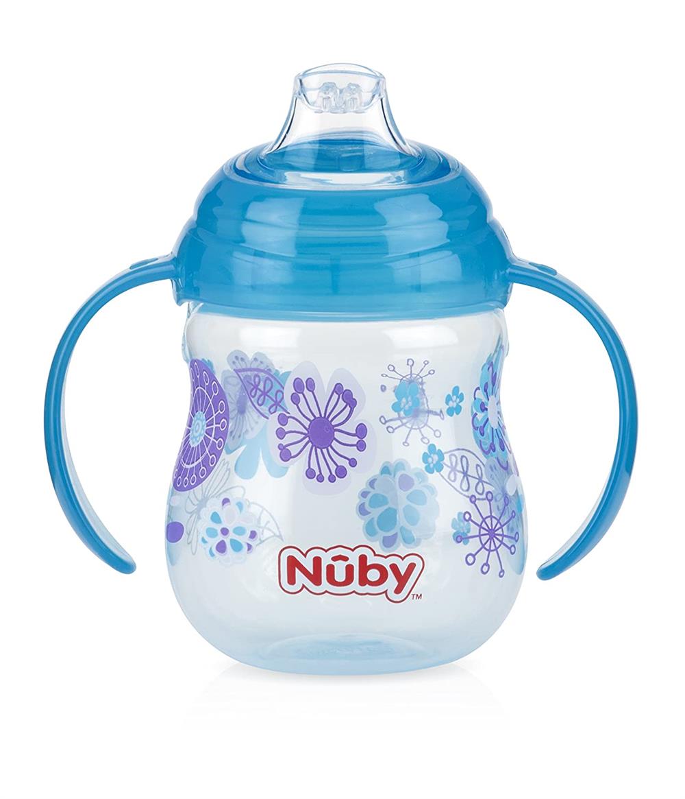 Nuby Designer Series No-Spill Clik-It Grip n' Sip Soft Flex Spout Cup, 9 Ounce