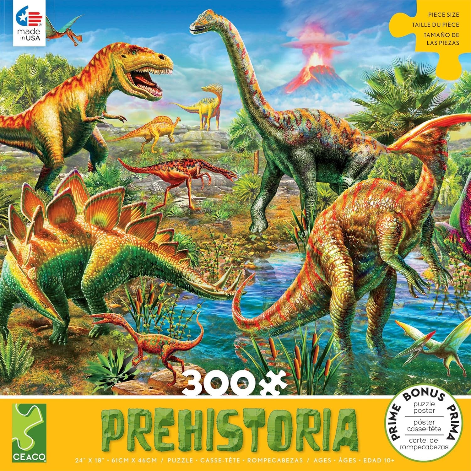 Ceaco Prehistoria, Jungle Playground Jigsaw Puzzle, 300 Pieces, For Ages 10+ Years