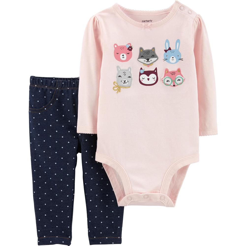 Carters Girls 0-24 Months Woodland Bodysuit Pant Set