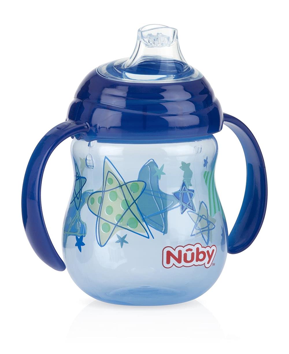 Nuby Designer Series No-Spill Clik-It Grip n' Sip Soft Flex Spout Cup, 9 Ounce