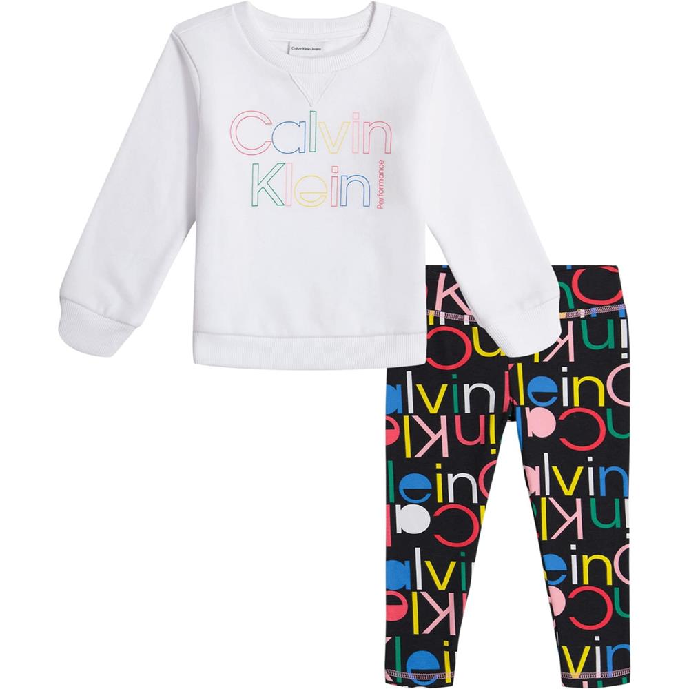 Calvin Klein Girls 2T-4T Pullover Sweatshirt Legging Set