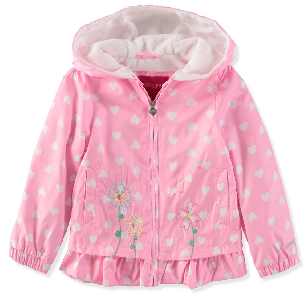 London Fog Girls 2T-4T Heart Hood Spring Jacket