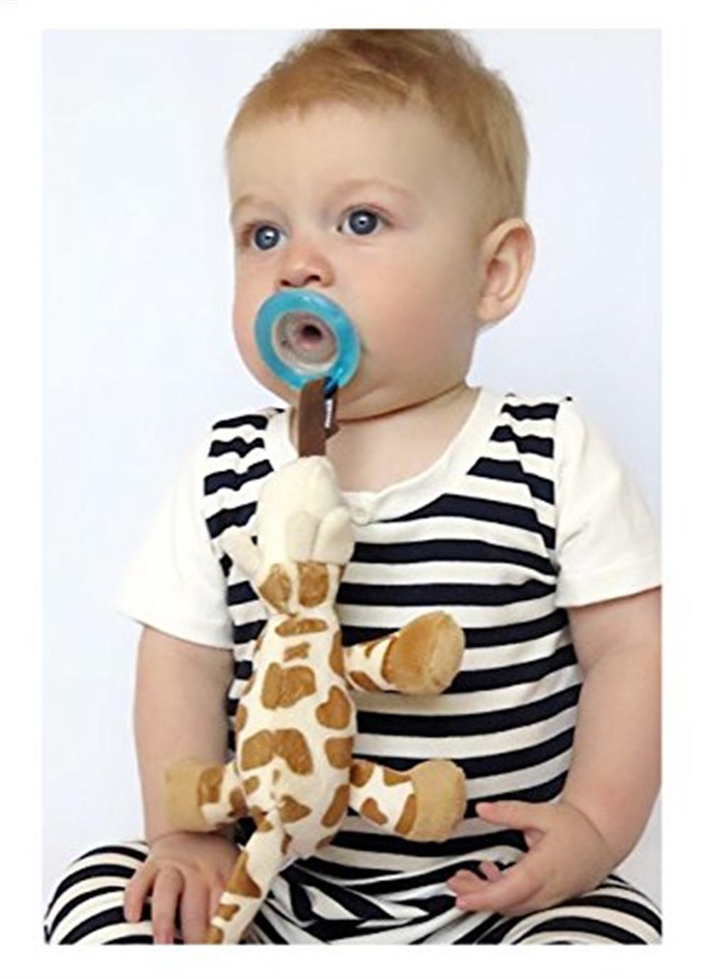 Nuby Natural Flex Cherry Pacifier with Snoozie Combo Set, Giraffe