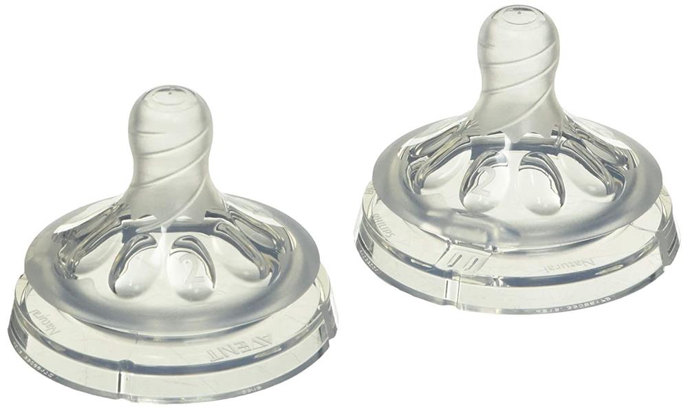 Philips Avent Natural Baby Bottle Nipple, Slow Flow 1M+, 2 Pack