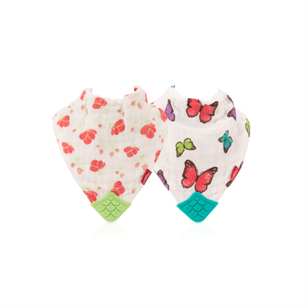 Nuby 2 Pack Cotton Muslin Teething Bib