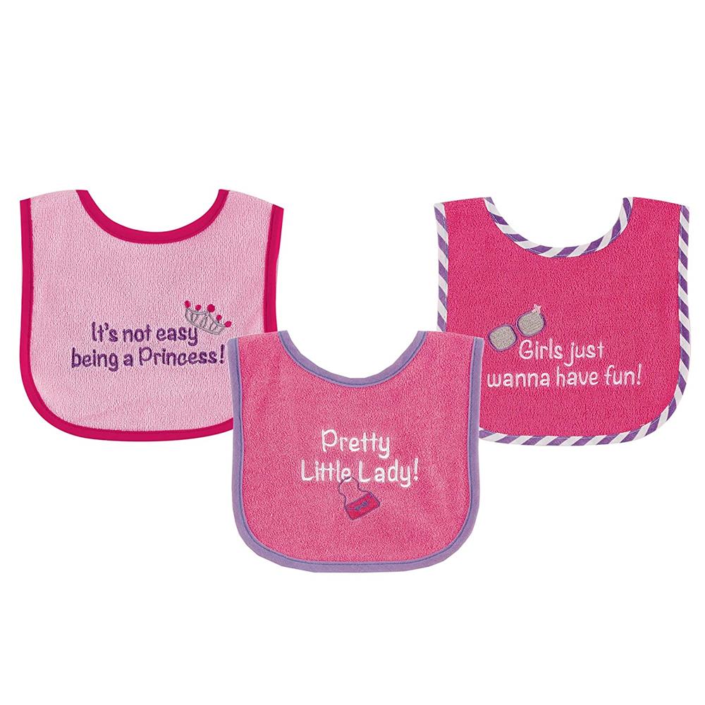 Luvable Friends Baby Cotton Terry Drooler Bibs with PEVA Back