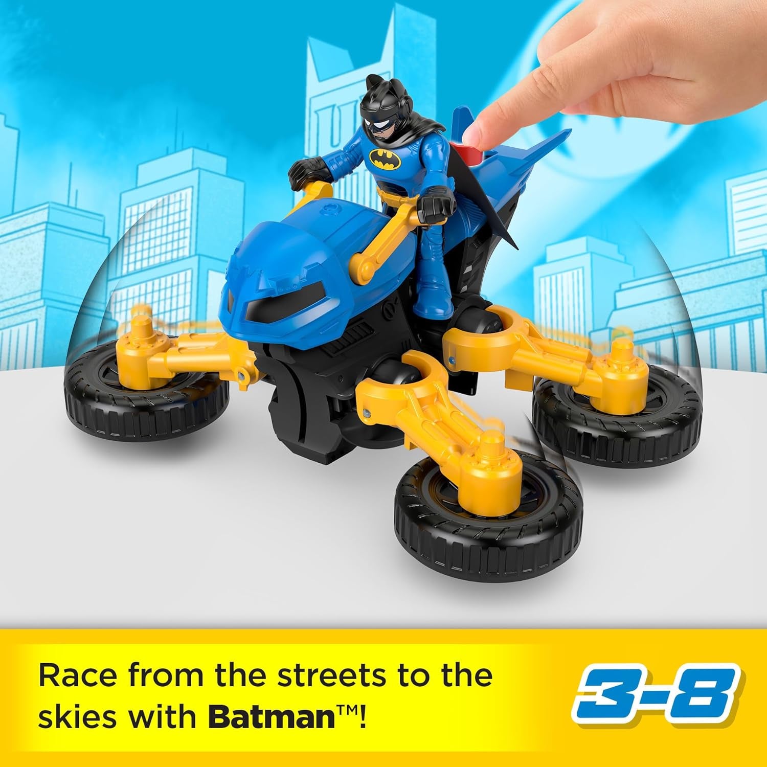 Fisher Price Imaginext DC Super Friends Batman Toy Figure & Transforming Batcycle, Preschool Toys